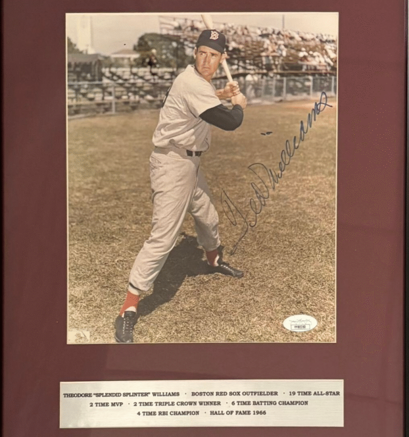 Ted Williams Autographed & Framed Boston Red Sox Original Photograph - Image 4