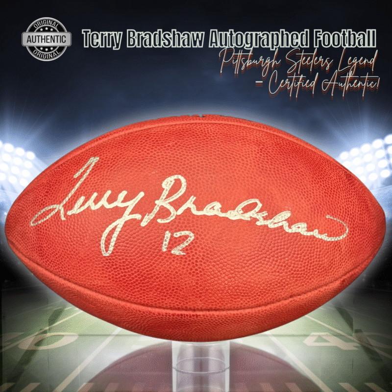 Terry Bradshaw Autographed & Inscribed "12" Wilson NFL Football