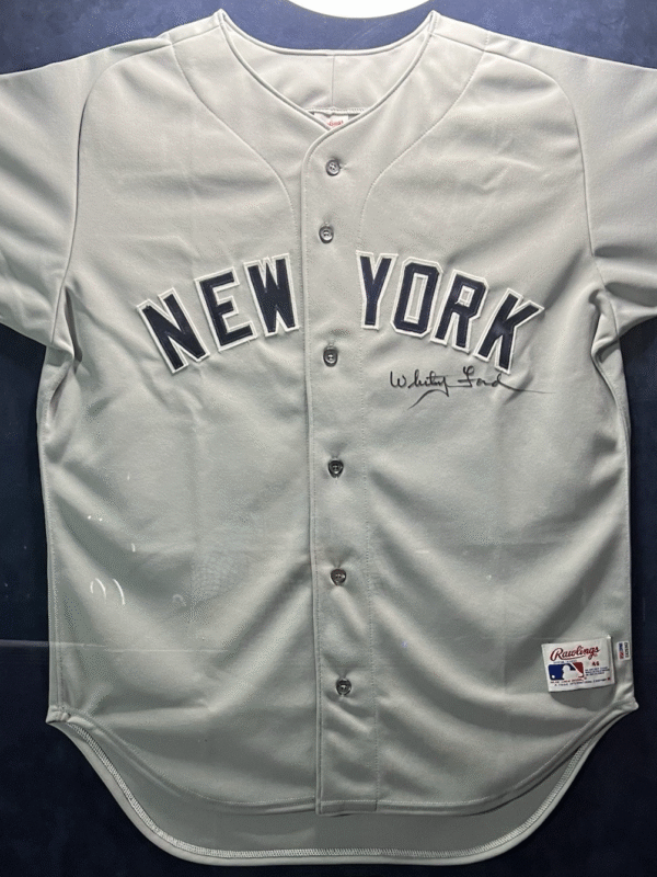 Whitey Ford Autographed & framed New York Yankees NLB Rawlings jersey