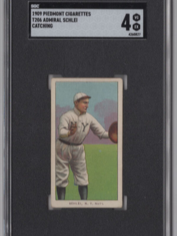 1909 PIEDMONT WHITE BORDER ADMIRAL SCHLEI SGC 4 NEW YORLK CATCHING
