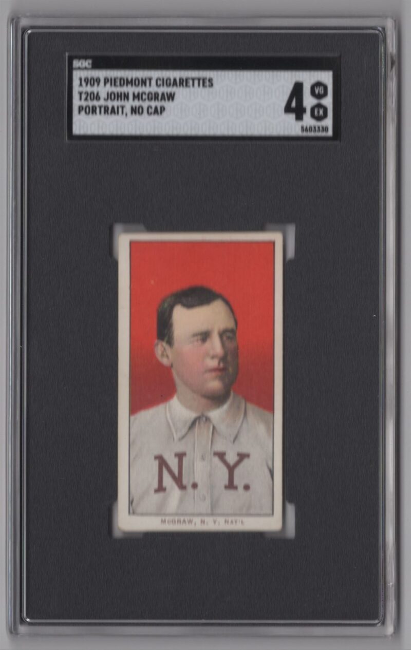 1909 PIEDMONT WHITE BORDER JOHN MCGRAW SGC 4 NEW YORK PORTRAIT, NO CAP