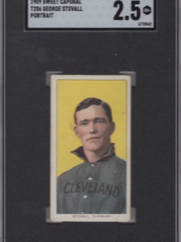 1909 SWEET CAPORAL WHITE BORDER GEORGE STOVALL SGC 2.5 CLEVELAND PORTRAIT