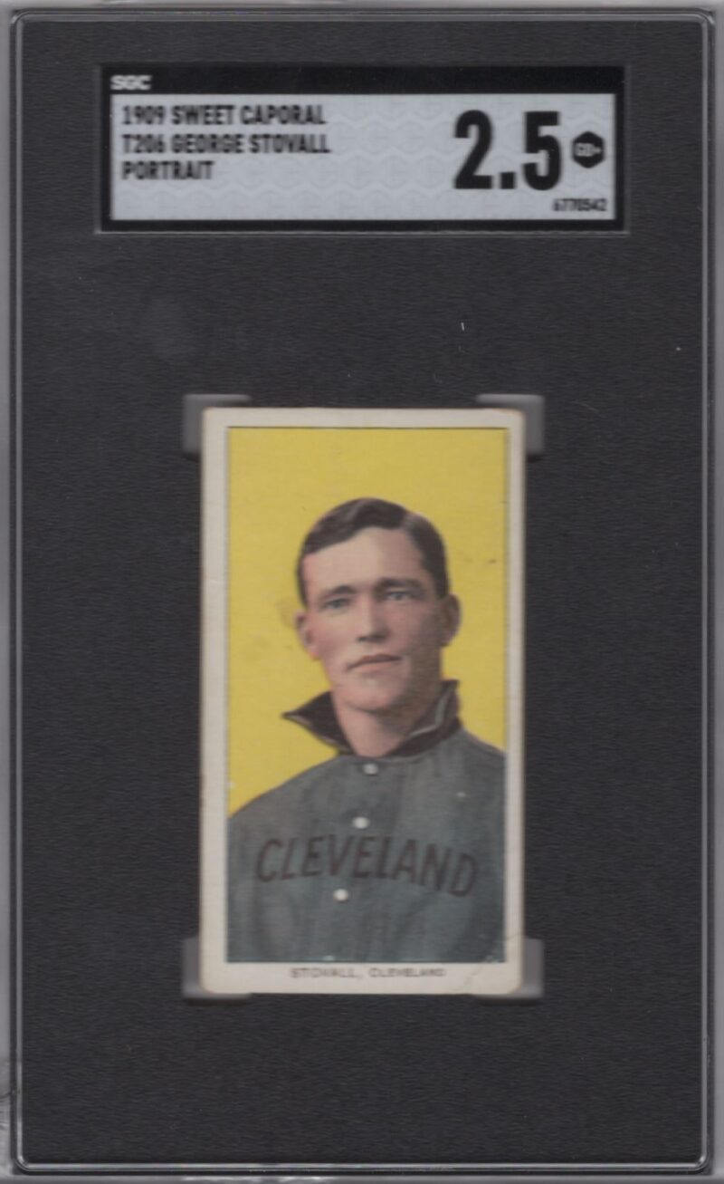 1909 SWEET CAPORAL WHITE BORDER GEORGE STOVALL SGC 2.5 CLEVELAND PORTRAIT