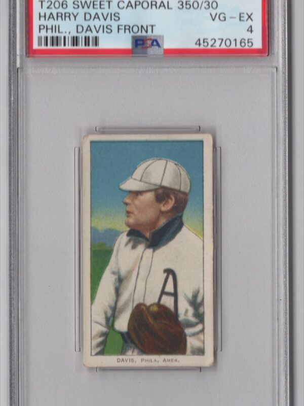 1909 WHITE BORDER HARRY DAVIS (DAVIS FRONT) PSA 4 PHILADELPHIA POP 11