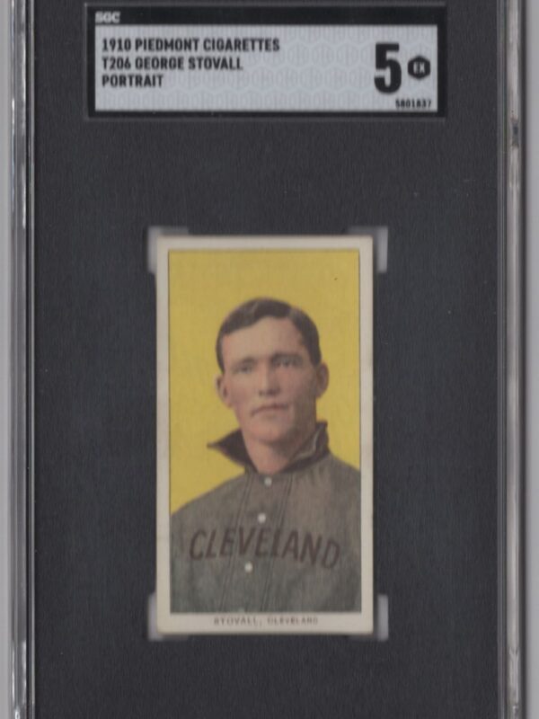 1910 PIEDMONT 350/25 WHITE BORDER GEORGE STOVAL SGC 5 CLEVELAND PORTRAIT