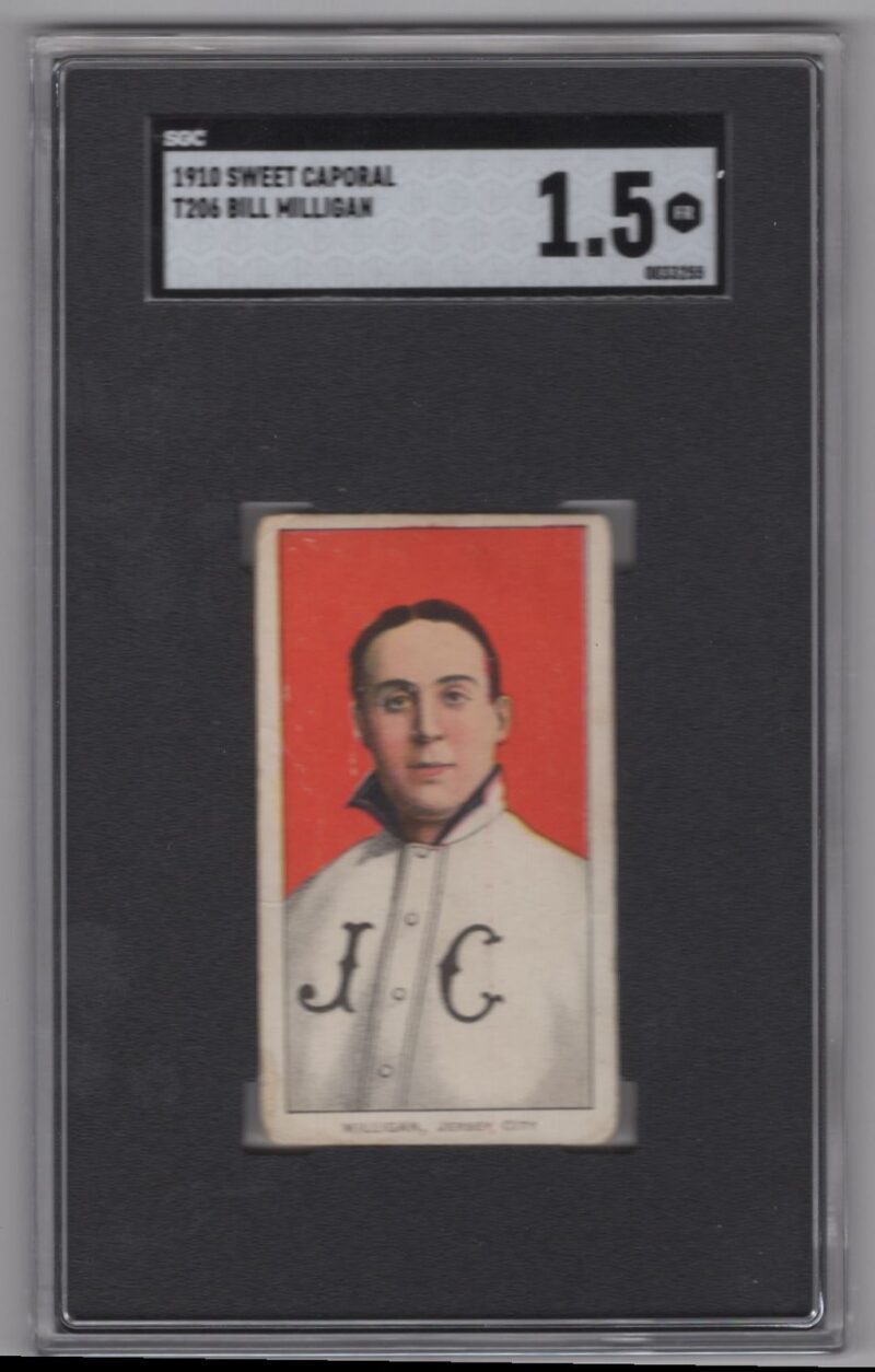 1910 SWEET CAPORAL WHITE BORDER BILL MILLIGAN SGC 15 JERSEY CITY 286532647121