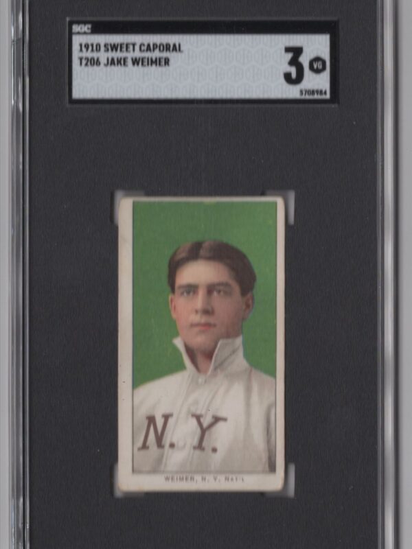 1910 SWEET CAPORAL WHITE BORDER JAKE WEIMER SGC 3 NEW YORK POP 7