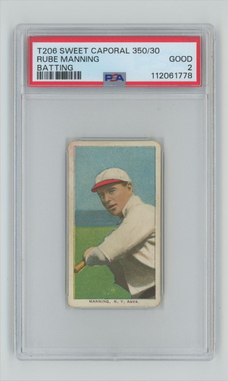 1911 SWEET CAPORAL WHITE BORDER RUBE MANNING PSA 2 NEW YORK 286667043721