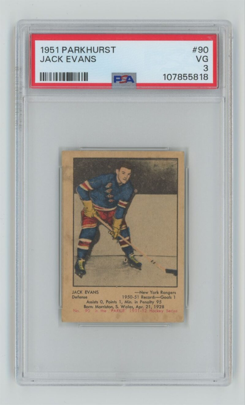 1951 52 PARKHURST JACK EVANS PSA 3 NEW YORK BINGHAMTON RANGERS 90 286685210261