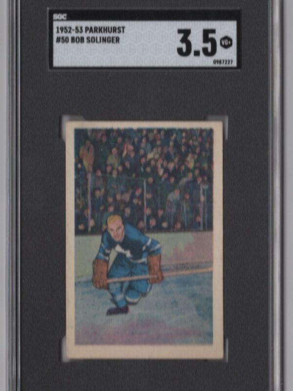 1952-53 3-15 BOB SOLINGER ROOKIE SGC 3.5 TORONTO MAPLE LEAFS #50 POP 4