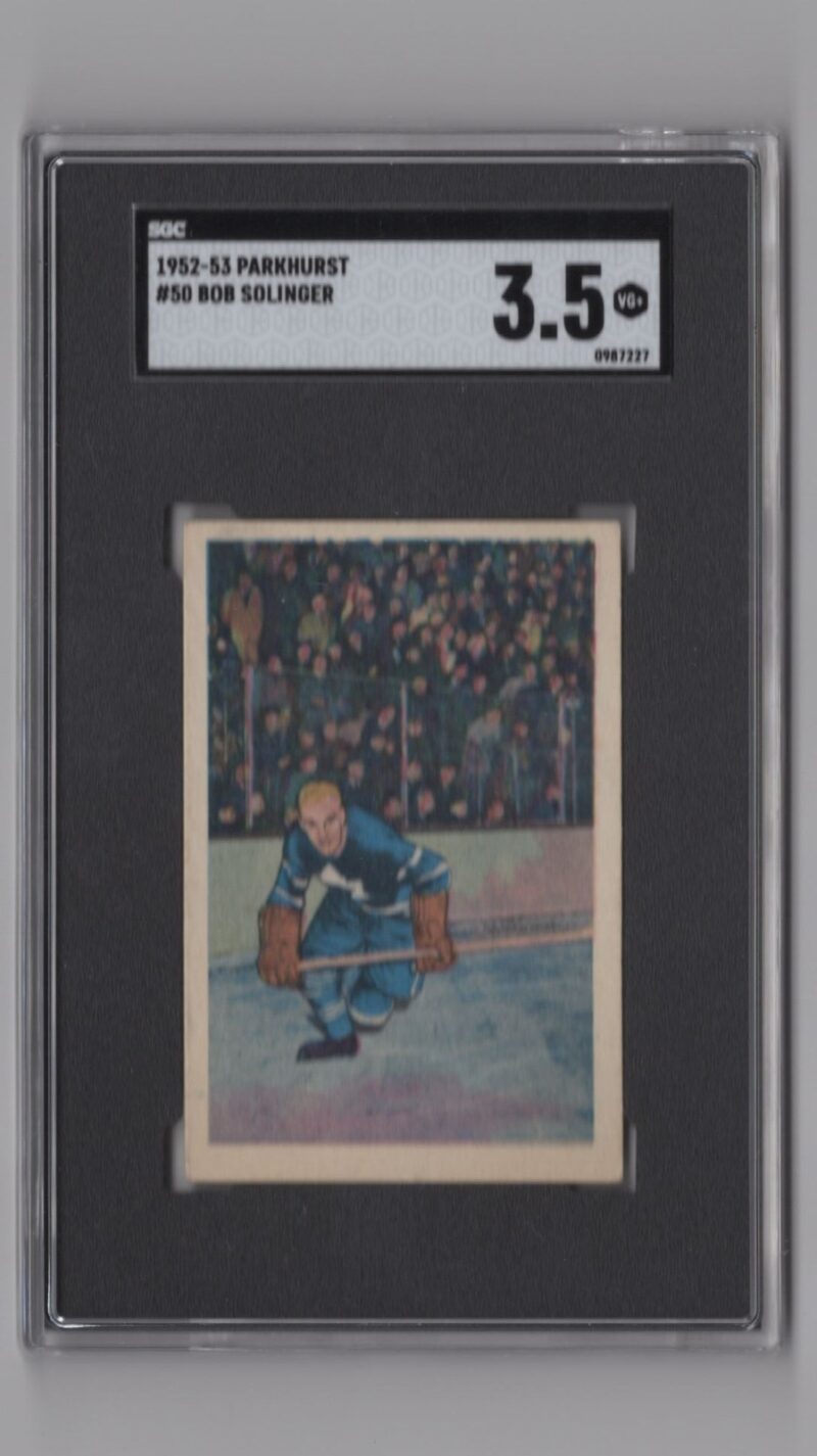 1952-53 3-15 BOB SOLINGER ROOKIE SGC 3.5 TORONTO MAPLE LEAFS #50 POP 4