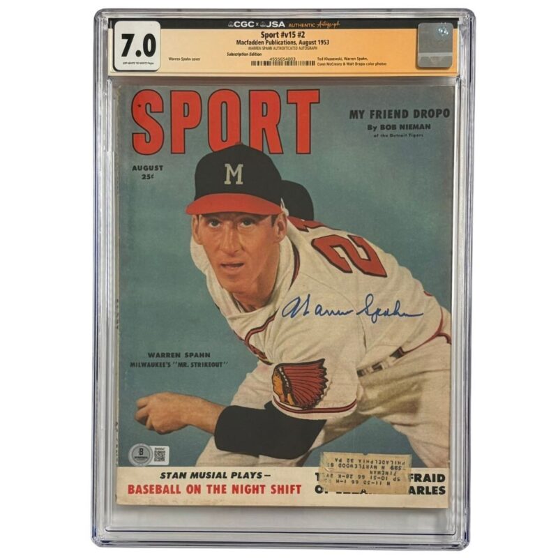 1953 Warren Spahn Autographed Sport Illustrated Magazine