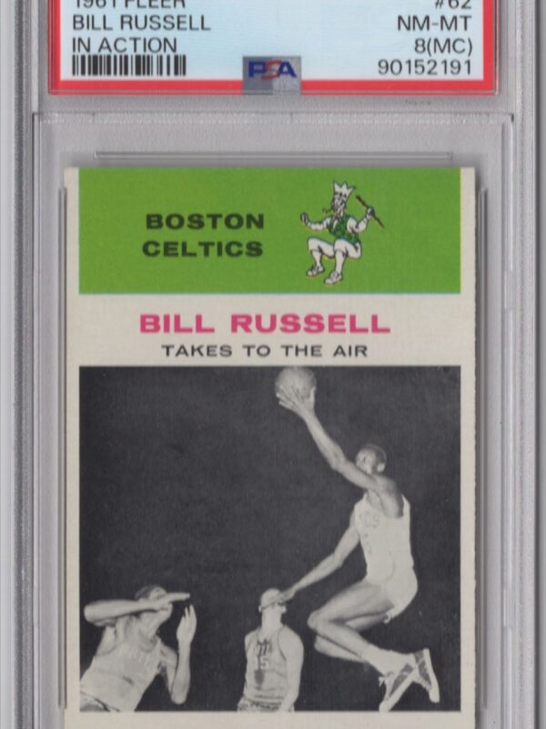 1961-62 FLEER 0 BILL RUSSELL PSA 8 BOSTON CELTICS #62
