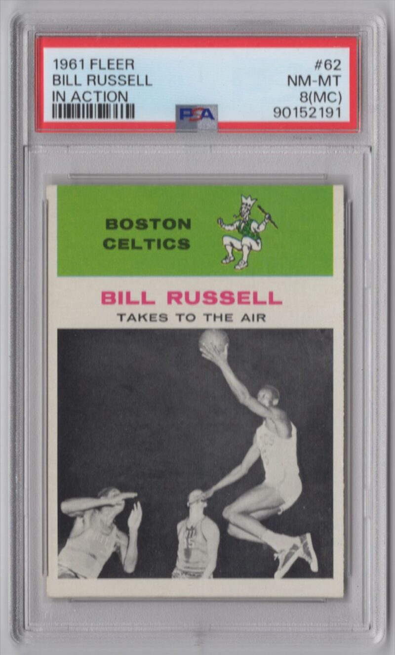 1961-62 FLEER 0 BILL RUSSELL PSA 8 BOSTON CELTICS #62