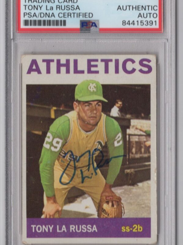 1964 TOPPS TONY LARUSSA ROOKIE AUTO PSA KANSAS CITY ATHLETICS #244 AUTO
