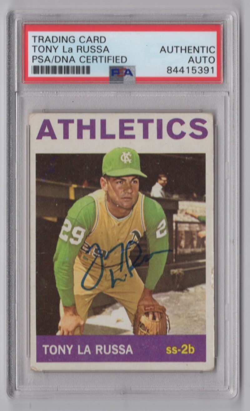 1964 TOPPS TONY LARUSSA ROOKIE AUTO PSA KANSAS CITY ATHLETICS #244 AUTO