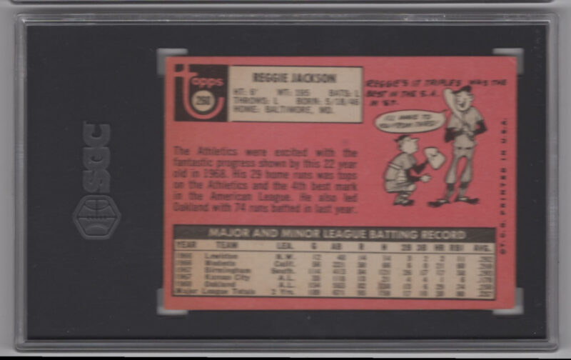 1969 TOPPS 3 15 REGGIE JACKSON ROOKIE SGC 4 OAKLAND ATHLETICS 260 286366663161 2