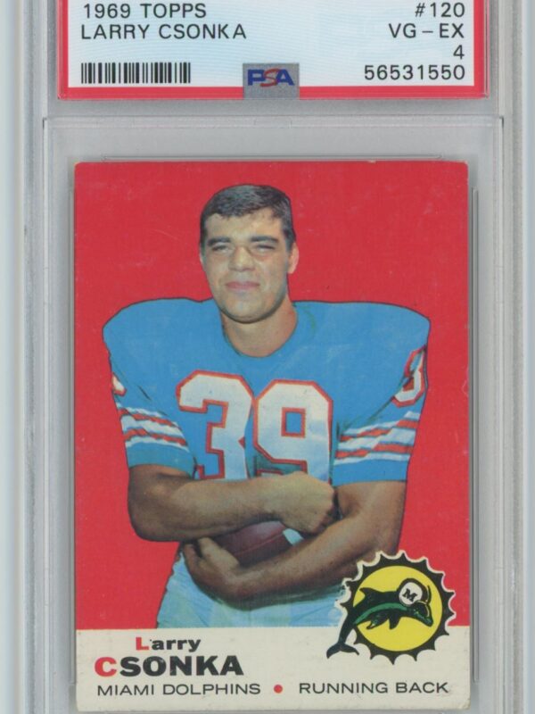1969 TOPPS LARRY CSONKA ROOKIE PSA 4 MIAMI DOLPHINS #120 .
