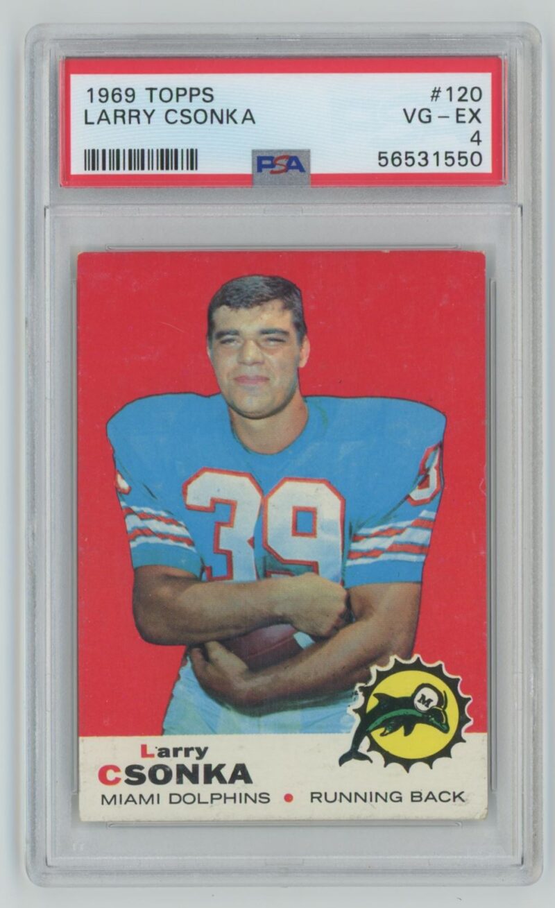 1969 TOPPS LARRY CSONKA ROOKIE PSA 4 MIAMI DOLPHINS #120 .