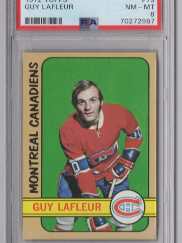 1972-73 TOPPS GUY LAFLEUR PSA 8 MONTREAL CANADIENS #79