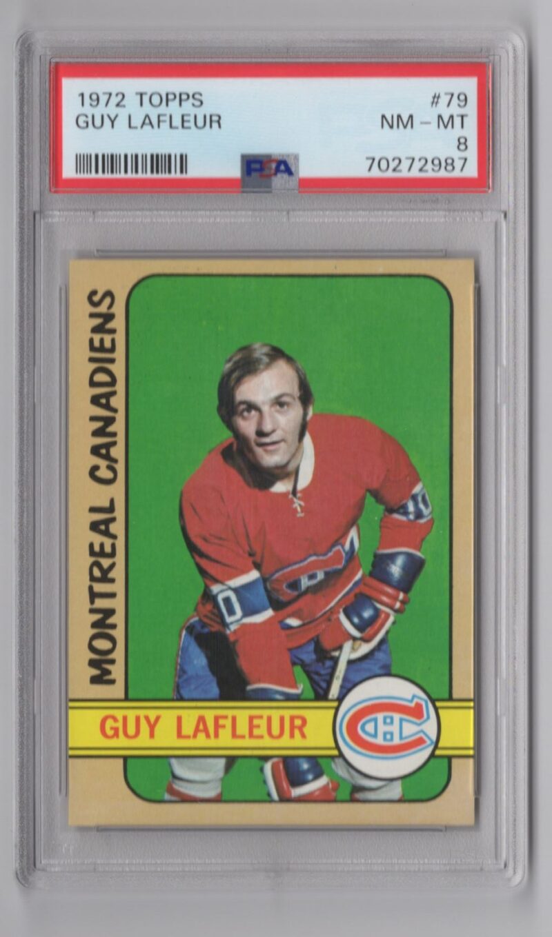 1972-73 TOPPS GUY LAFLEUR PSA 8 MONTREAL CANADIENS #79