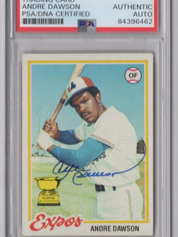 1978 TOPPS 3-15 ANDRE DAWSON AUTO PSA MONTREAL EXPOS #72