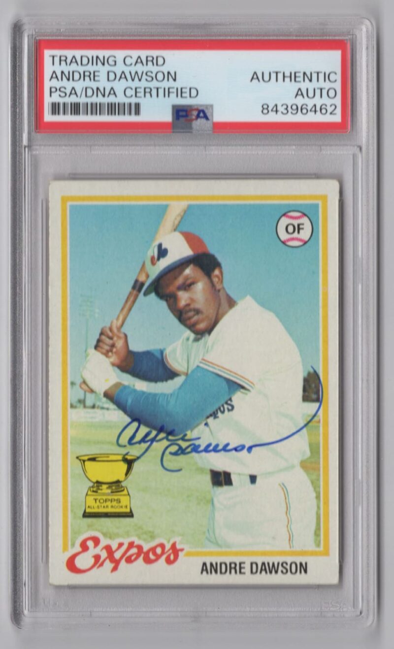 1978 TOPPS 3-15 ANDRE DAWSON AUTO PSA MONTREAL EXPOS #72