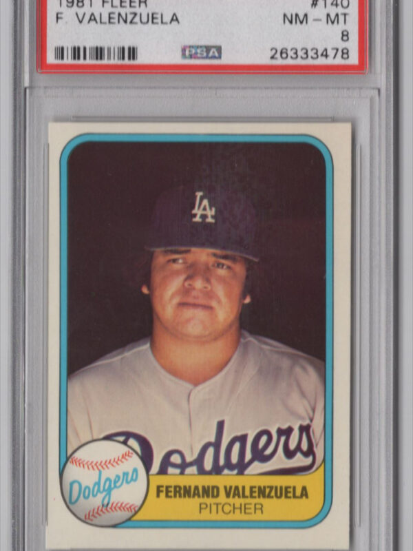 1981 FLEER 3-15 FERNANDO VALENZUELA PSA 8 LOS ANGELES DODGERS #140