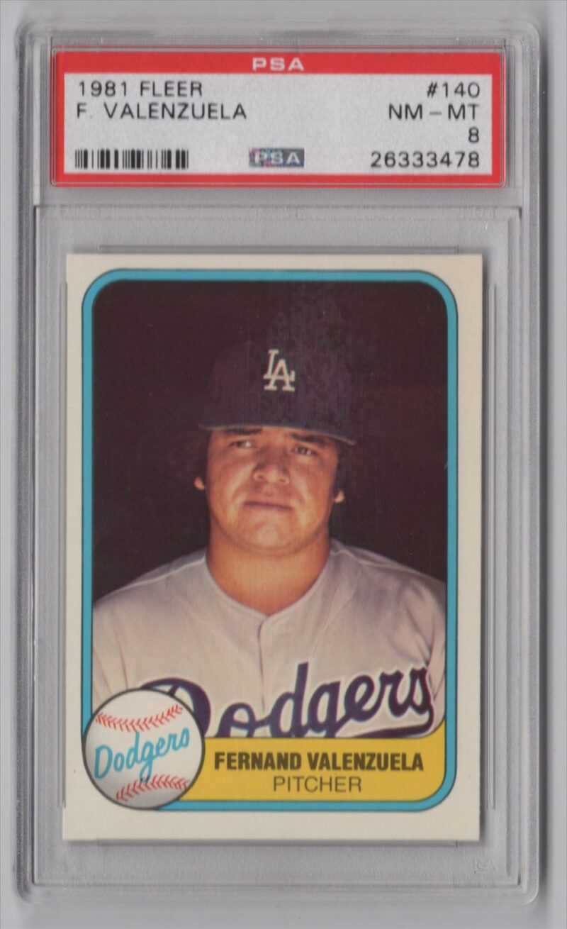 1981 FLEER FERNANDO VALENZUELA PSA 8 LOS ANGELES DODGERS #140