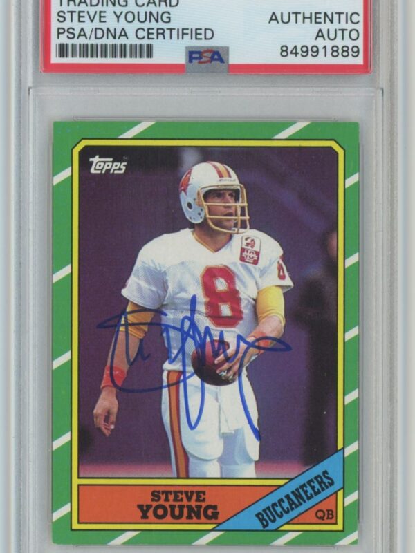 1986 TOPPS STEVE YOUNG ROOKIE AUTO AUTHENTIC AUTOGRAPH 84991889 PSA TAMPA BAY