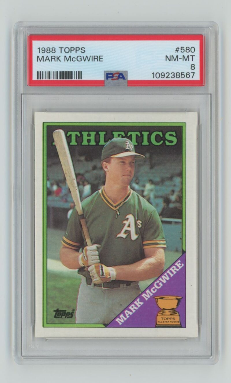 1988 TOPPS MARK MCGWIRE PSA 8 OAKLAND ATHLETICS #580