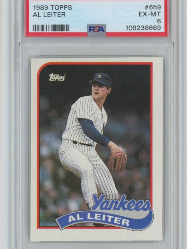 1989 TOPPS AL LEITER PSA 6 NEW YORK YANKEES #659