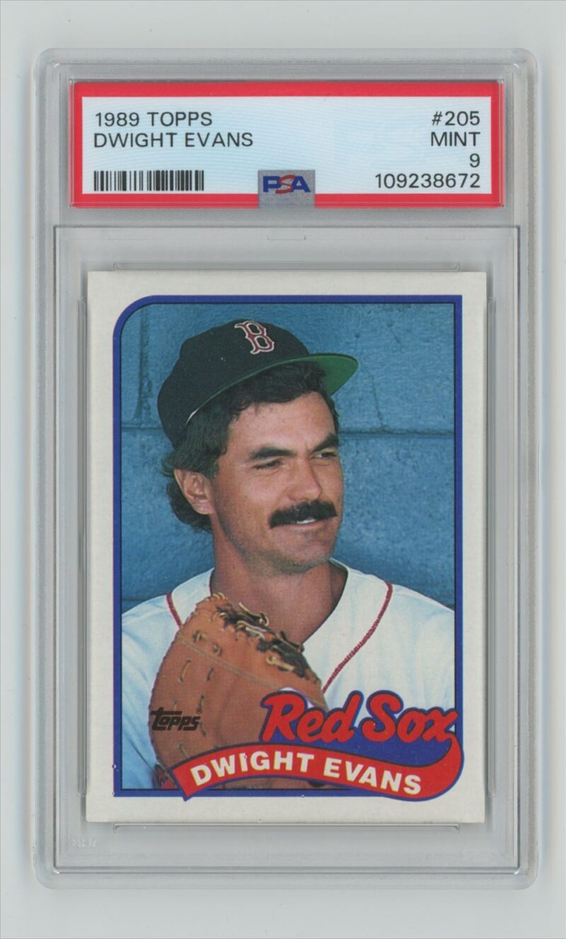 1989 TOPPS DWIGHT EVANS PSA 9 BOSTON RED SOX #205 POP 17, TOTAL POP 57