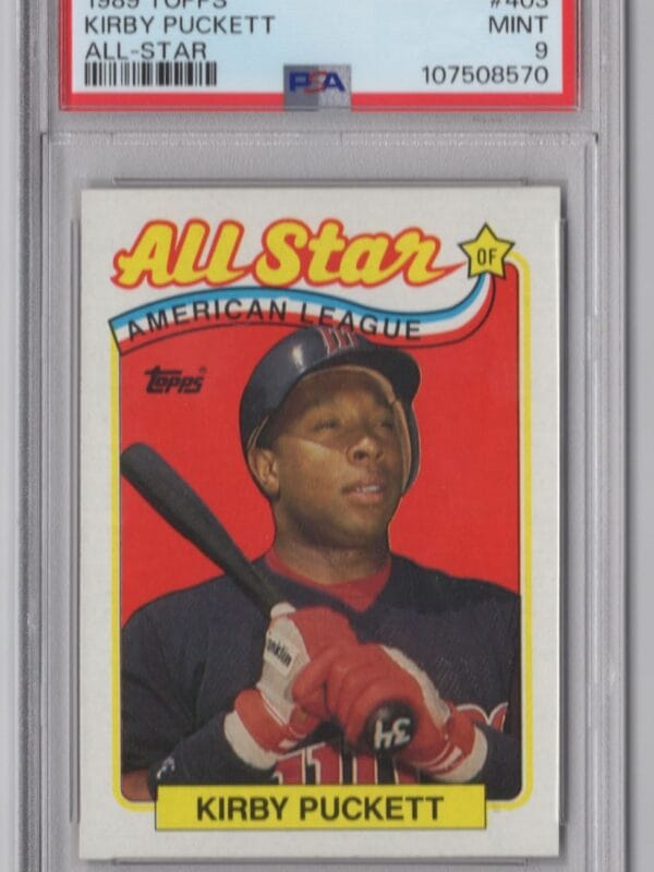 1989 TOPPS KIRBY PUCKETT PSA 9 MINNESOTA TWINS #403 LOW POP