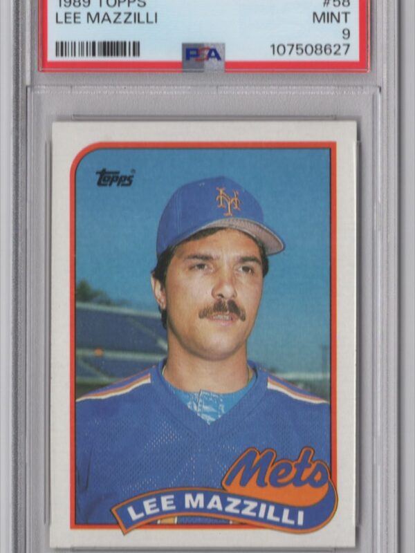 1989 TOPPS LEE MAZZILLI PSA 9 NEW YORK METS #58 POP 2 ONLY 1 HIGHER