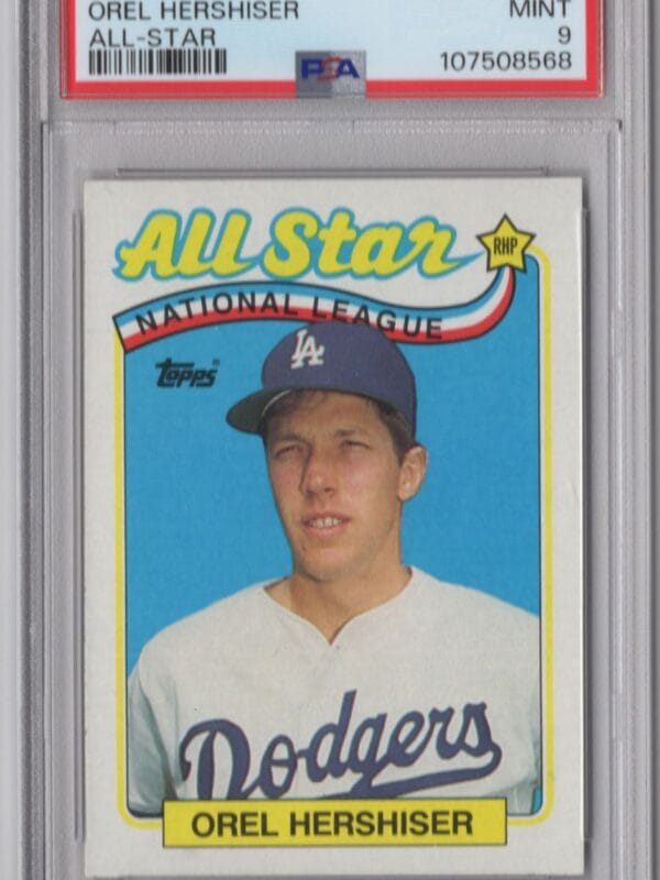 1989 TOPPS OREL HERSHISER PSA 9 LOS ANGELES DODGERS #394 POP 12