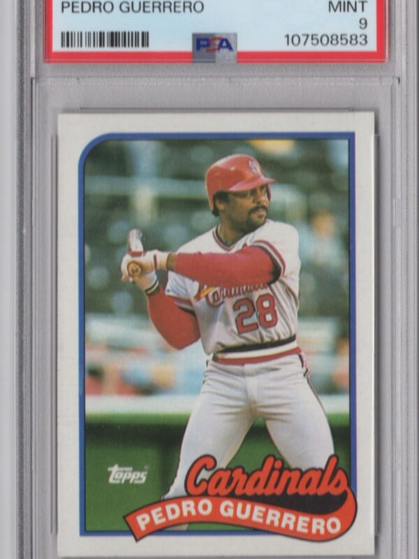 1989 TOPPS PEDRO GUERRERO PSA 9 ST. LOUIS CARDINALS #780 POP 5 NONE HIGHER