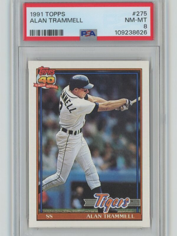 1991 TOPPS ALAN TRAMMELL PSA 8 DETROIT TIGERS #275