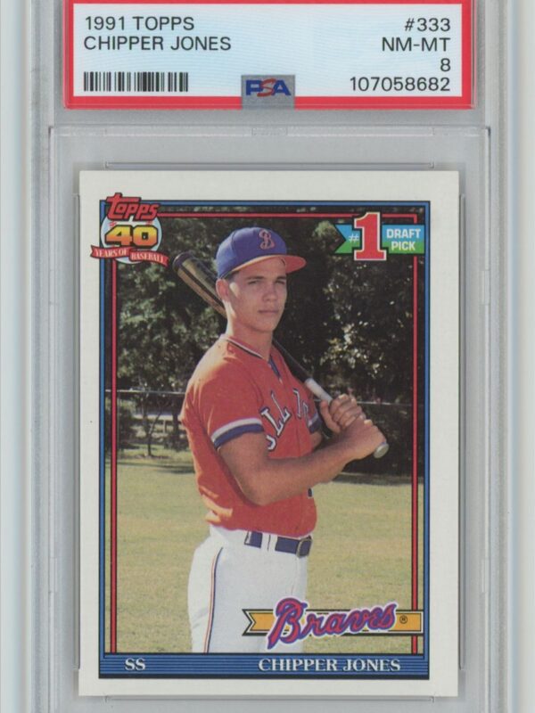 1991 TOPPS CHIPPER JONES ROOKIE PSA 8 ATLANTA BRAVES 333 286740707541
