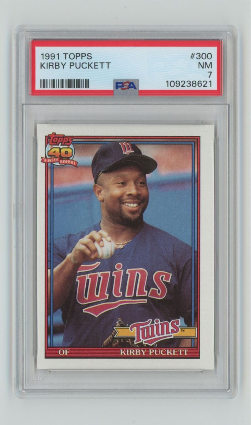 1991 TOPPS KIRBY PUCKETT PSA 7 MINNESOTA TWINS #300