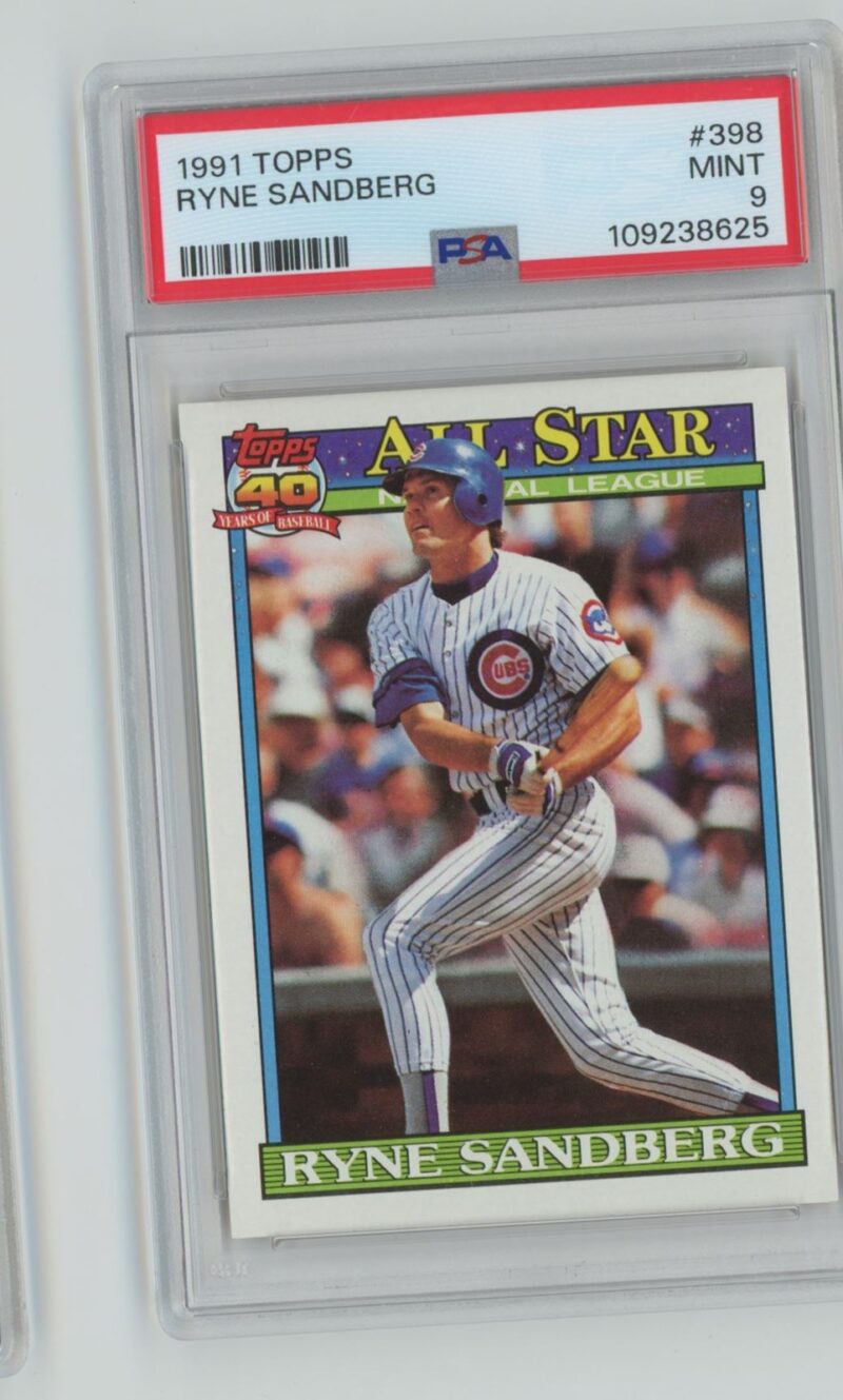 1991 TOPPS RYNE SANDBERG PSA 99 CHICAGO CUBS #398 POP 24, TOTAL POP 81