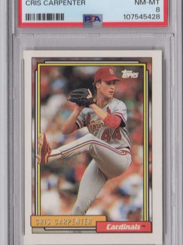 1992 TOPPS CHRIS CARPENTER PSA 8 ST. LOUIS CARDINALS #147 POP 2 ONLY 2 HIGHER