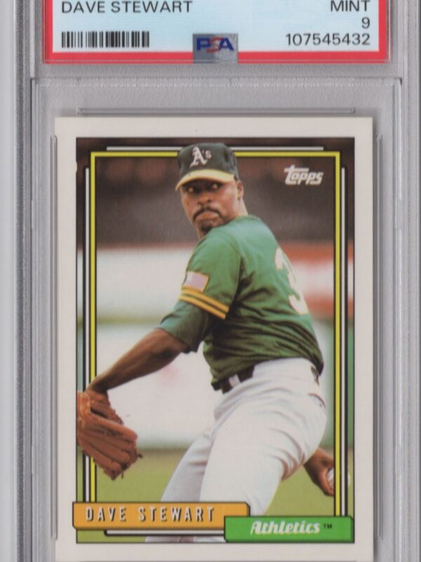 1992 TOPPS DAVE STEWART PSA 9 OAKLAND ATHLETICS #410