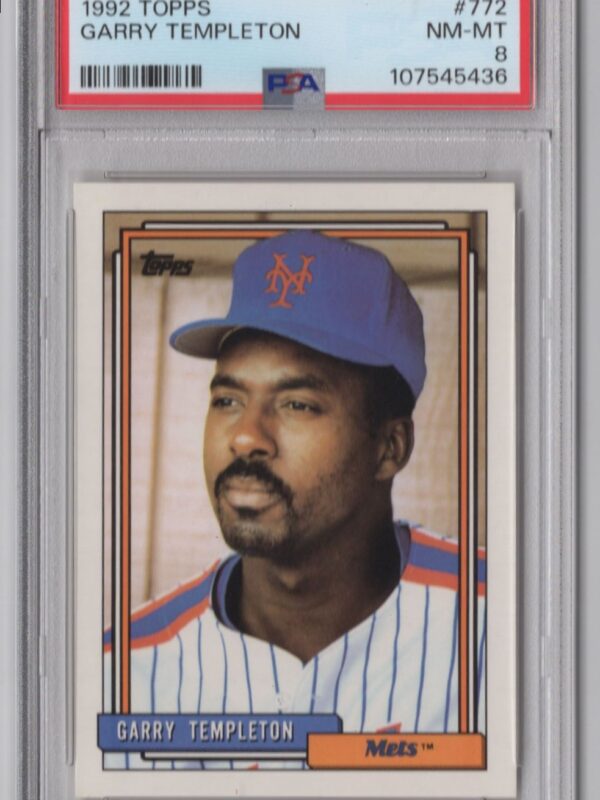 1992 TOPPS GARRY TEMPLETON PSA 8 NEW YORK METS #772 POP 1 ONLY 5 HIGHER
