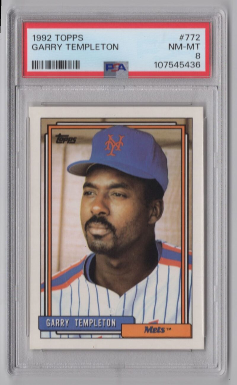 1992 TOPPS GARRY TEMPLETON PSA 8 NEW YORK METS #772 POP 1 ONLY 5 HIGHER