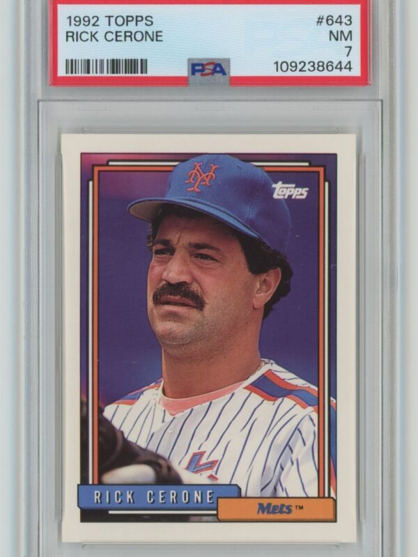 1992 TOPPS RICK CERONE PSA 7 NEW YORK METS #643