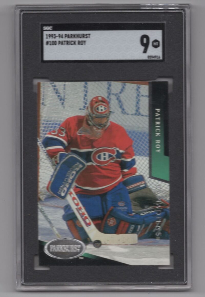 1993 94 PARKHURST 3 15 PATRICK ROY SGC 9 MONTREAL CANADIENS 100 POP 1 286685185851