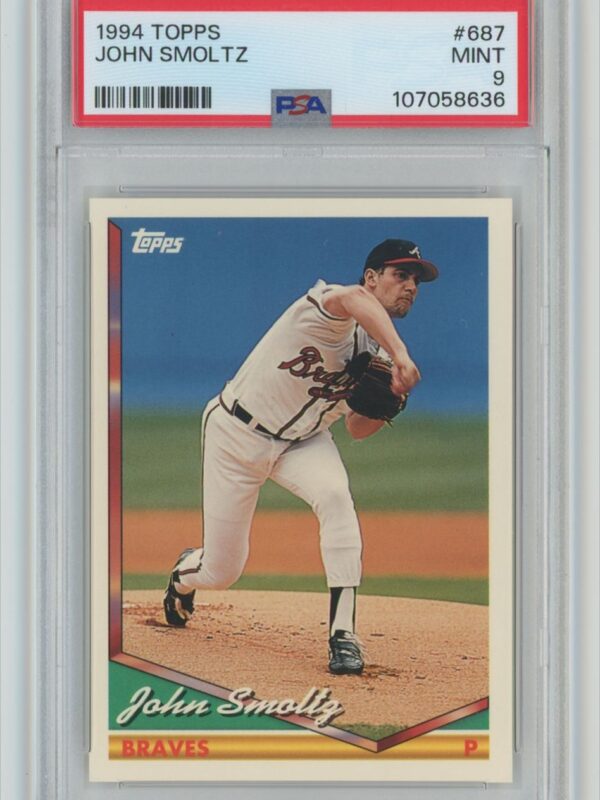 1994 TOPPS JOHN SMOLTZ PSA 9 ATLANTA BRAVES 687 TOTAL POP 45 286740614571