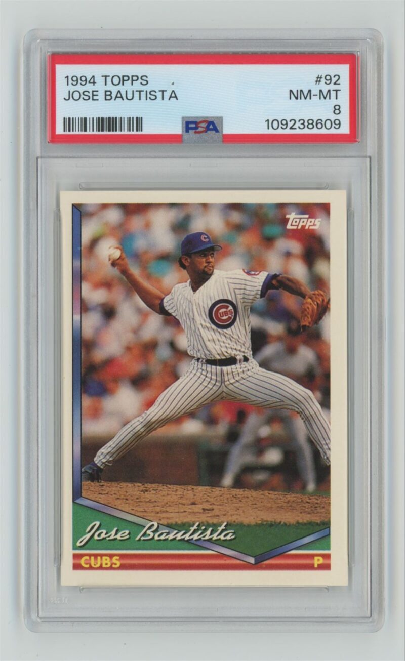 1994 TOPPS JOSE BAUTISTA PSA 8 CHICAGO CUBS #92 RARE POP 2 ONLY 2 HIGHER