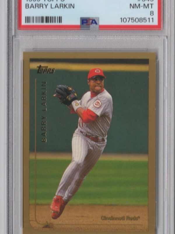 1999 TOPPS TOPPS GOLD BARRY LARKIN PSA 8 CINCINNATI REDS #345 POP 5